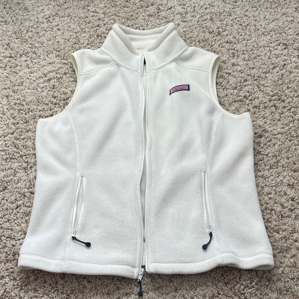 Vineyard Vines White Fleece Vest